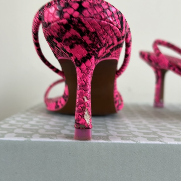 Pink Faux Snakeskin Kitten Heels - Picture 3 of 3